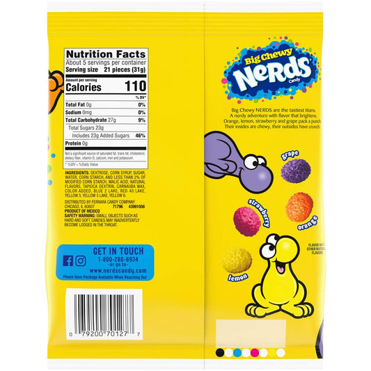 Nerds Big Chewy Candy, 6 Ounce, Pack Of 12