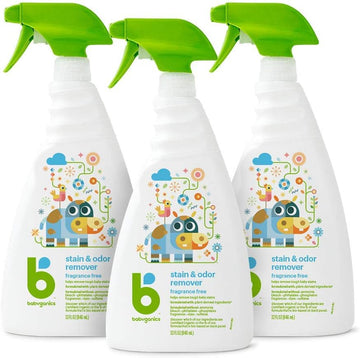 Babyganics Stain & Odor Remover, Fragrance Free, 32 Oz (Pack Of 3), Packaging May Vary