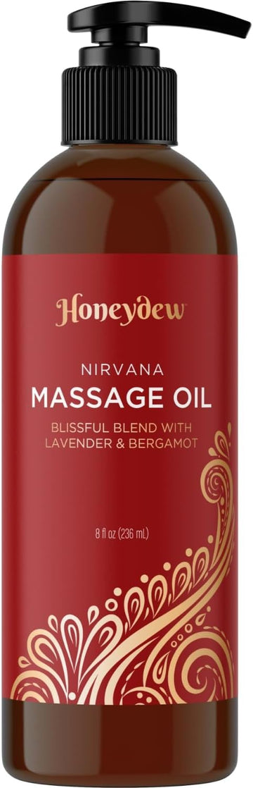Relaxing Massage Oil for Massage Therapy - Premium Moisturizing Non Greasy Aromatherapy Full Body Massage Oil with Bergamot and Lavender Essential Oil - Therapeutic Grade Non GMO and Vegan 8oz