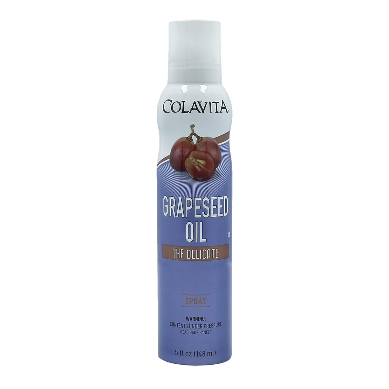 Colavita Spray Oils - Grapeseed Oil Spray, 5oz (148ml) Can | 100% Grapeseed Oil, Clean and Delicate Taste, High Smoke Point, Ideal for Salads, Baking, Frying