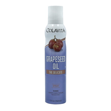 Colavita Spray Oils - Grapeseed Oil Spray, 5oz (148ml) Can | 100% Grapeseed Oil, Clean and Delicate Taste, High Smoke Point, Ideal for Salads, Baking, Frying