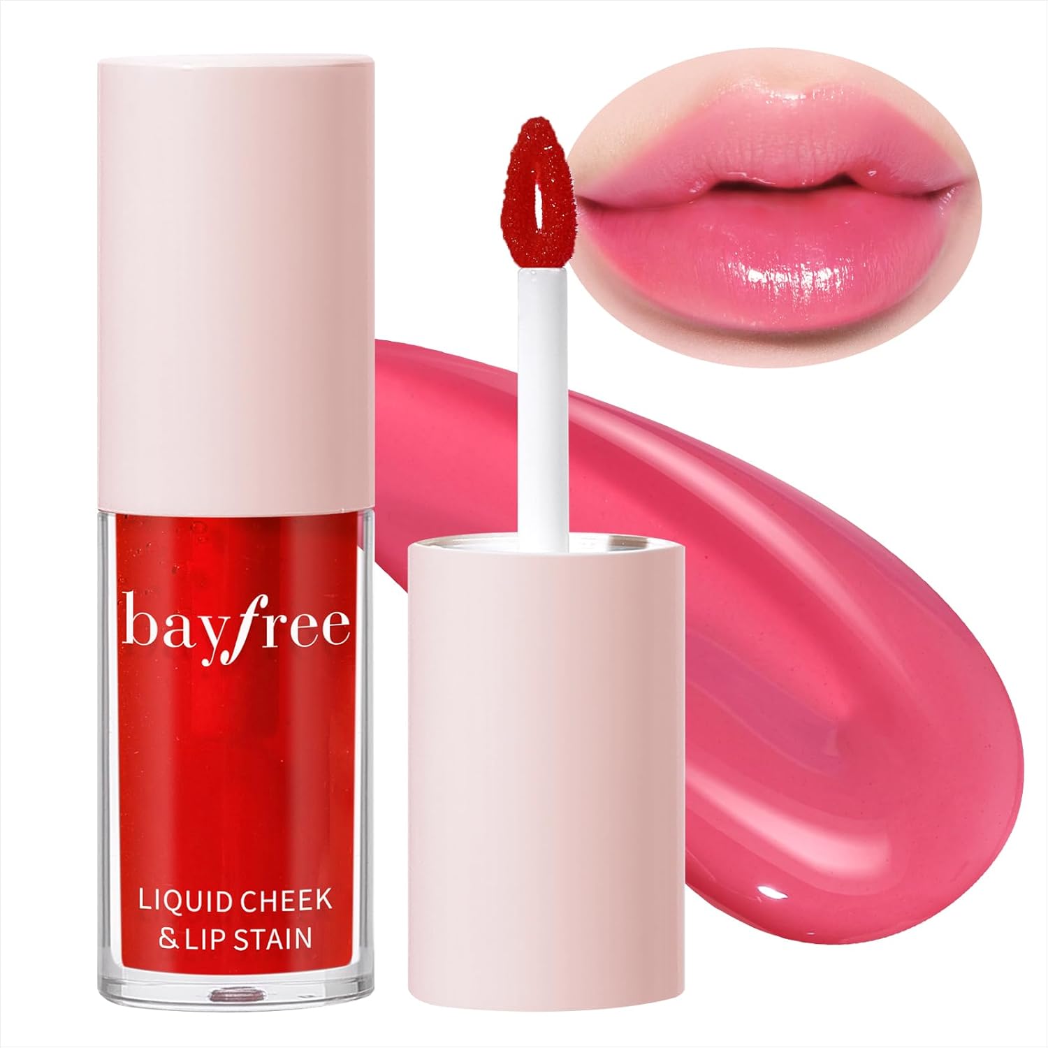 Liquid Cheek & Lip Stain, Korean Lip Tint With Moisturizing & Weightless, Non-Sticky, Long-Lasting, Kiss-Proof, All Long-Wearing, Vegan Makeup (Honey Peach)