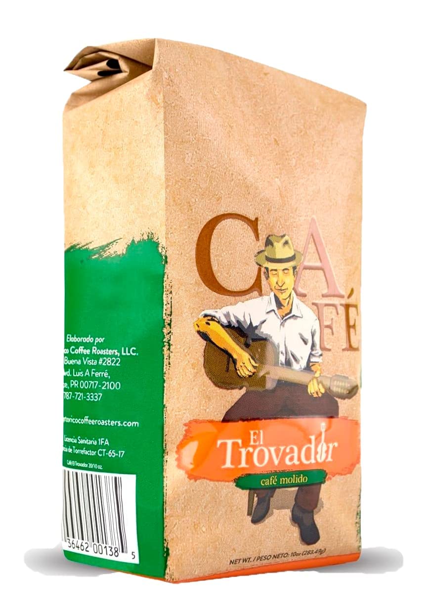 El Trovador Ground Coffee from Puerto Rico, Dark Roast, Bag (Pack of 3)