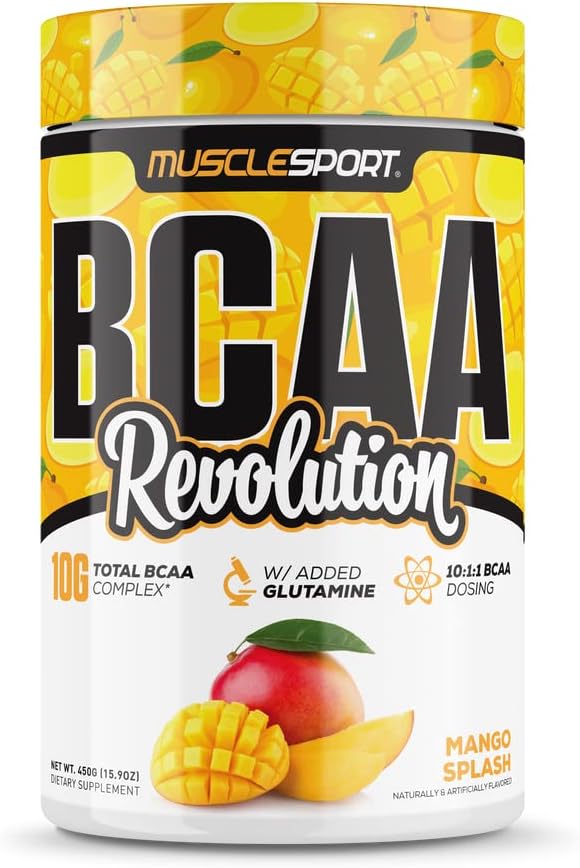Musclesport Bcaa Revolution Amino Acid Powder Supplement For Men & Women - Intra Workout Training Complex - Recovery Supplement (Rainbow Candy, 30 Servings)