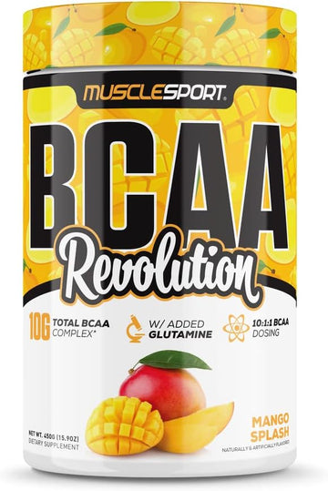 Musclesport Bcaa Revolution Amino Acid Powder Supplement For Men & Women - Intra Workout Training Complex - Recovery Supplement (Rainbow Candy, 30 Servings)