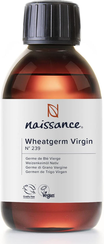 Naissance Virgin Wheatgerm Oil (No. 239) - 225 ml - Pure, Natural, for Skin, Hair, Body, Massage and Homemade Blends