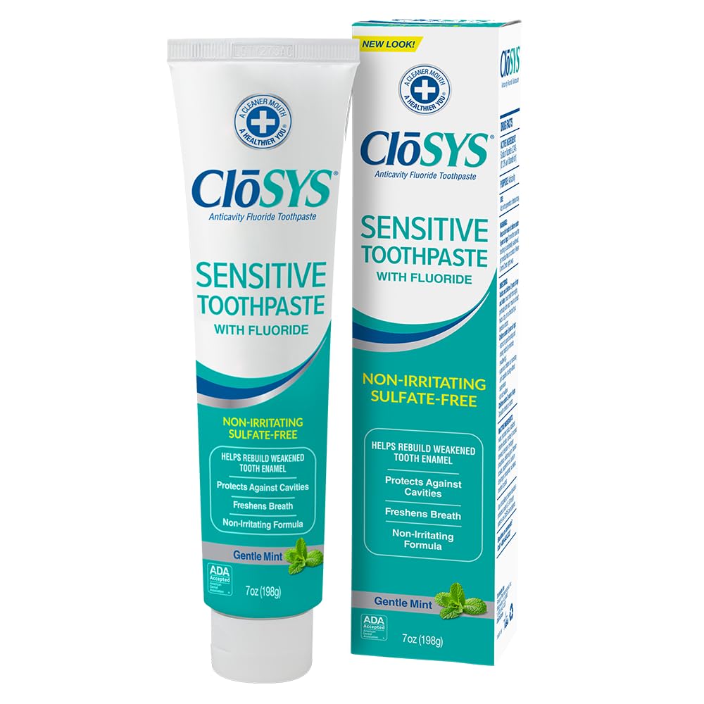 Closys Fluoride Toothpaste, 7 Ounce, Gentle Mint, Whitening, Enamel Protection, Sulfate Free