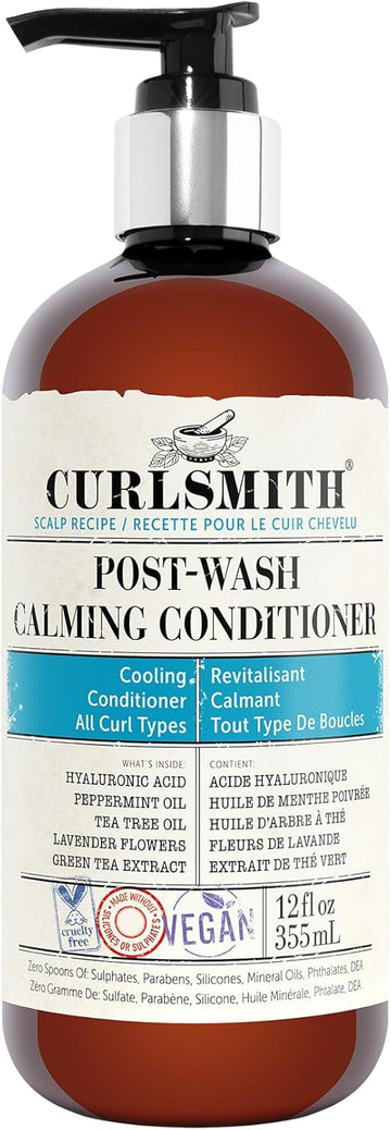 Curlsmith - Post-Wash Calming Conditioner - Vegan Cooling Rinse-Out Conditioner For Any Hair Type, Scalp Soothing (355Ml/12 Fl Oz)