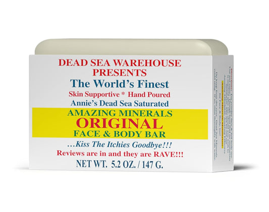 Dead Sea Warehouse - Dead Sea Salt Soap Bar - Original Face & Body Bar - Hydrating Mineral Soap For All Skin Types, Fragrance-Free - 5.2 Oz