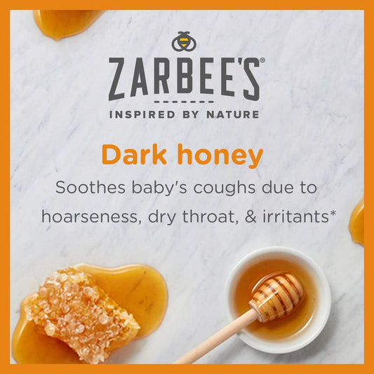 Zarbee's Baby Soothing Cough Syrup With Dark Honey; Natural Peach & Honey Flavor; 2 Fl Oz