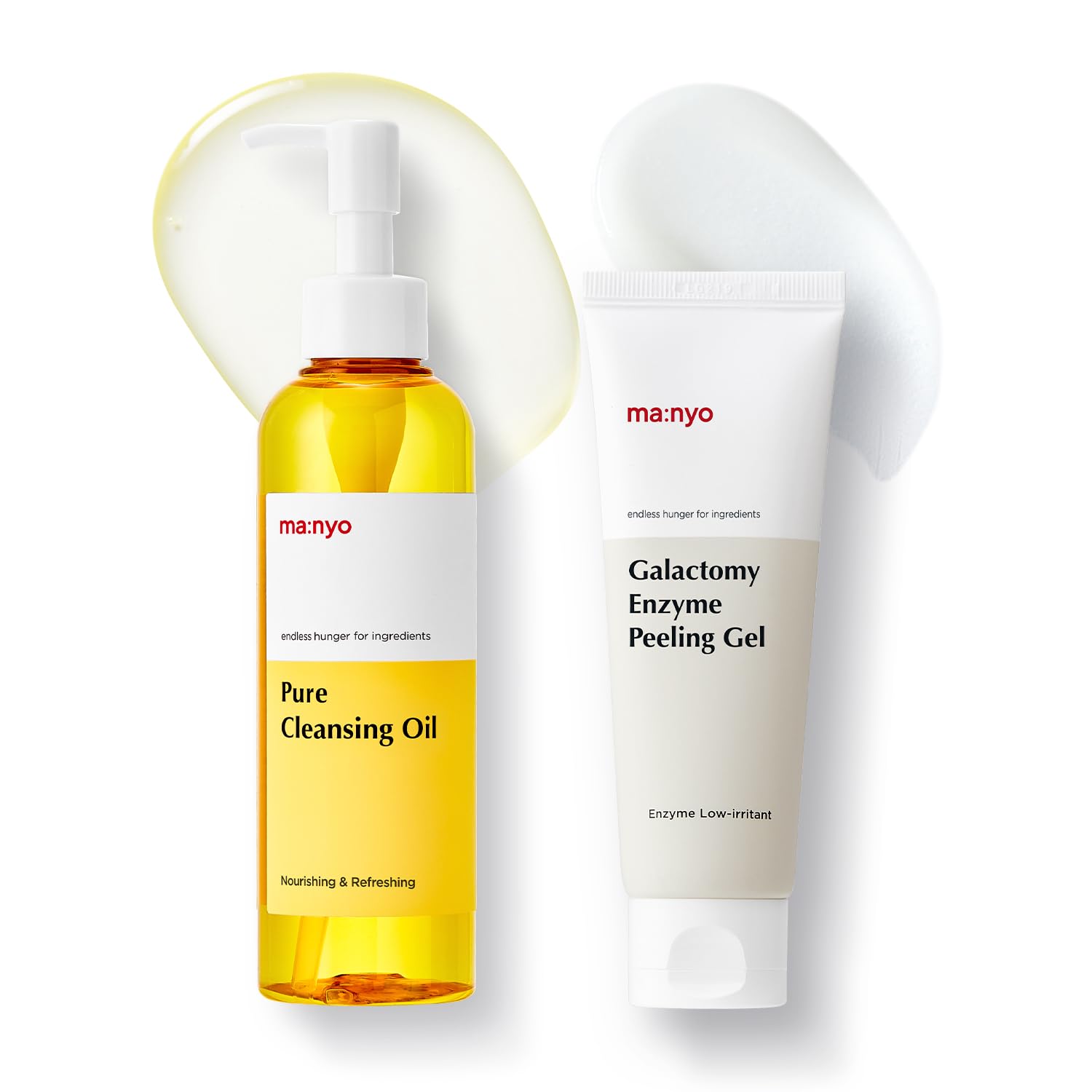 Ma:Nyo Pure Cleansing Oil 6.7Fl Oz + Galactomy Enzyme Peeling Gel Korean Skin Care 2.5Fl Oz | Blackhead Remover & Pore Minimizer