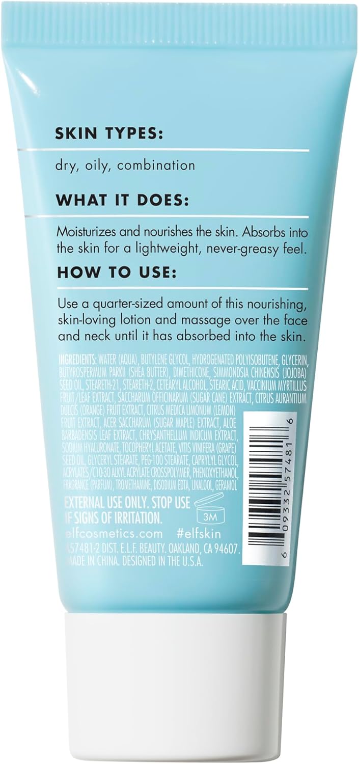 e.l.f. SKIN Holy Hydration! Moisturizer Mini, Ultra-Hydrating Formula, Infused with Aloe, Jojoba Oil & Shea Butter, Vegan & Cruelty-Free : Amazon.co.uk: Beauty
