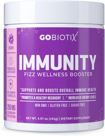 Immune Support Supplement - Immunity Defense Powder Wellness Booster - Vegan Superfood - Elderberry, Turmeric, Vitamin C Powder And B12 Supplement, Non-Gmo And Sugar Free (Berry)