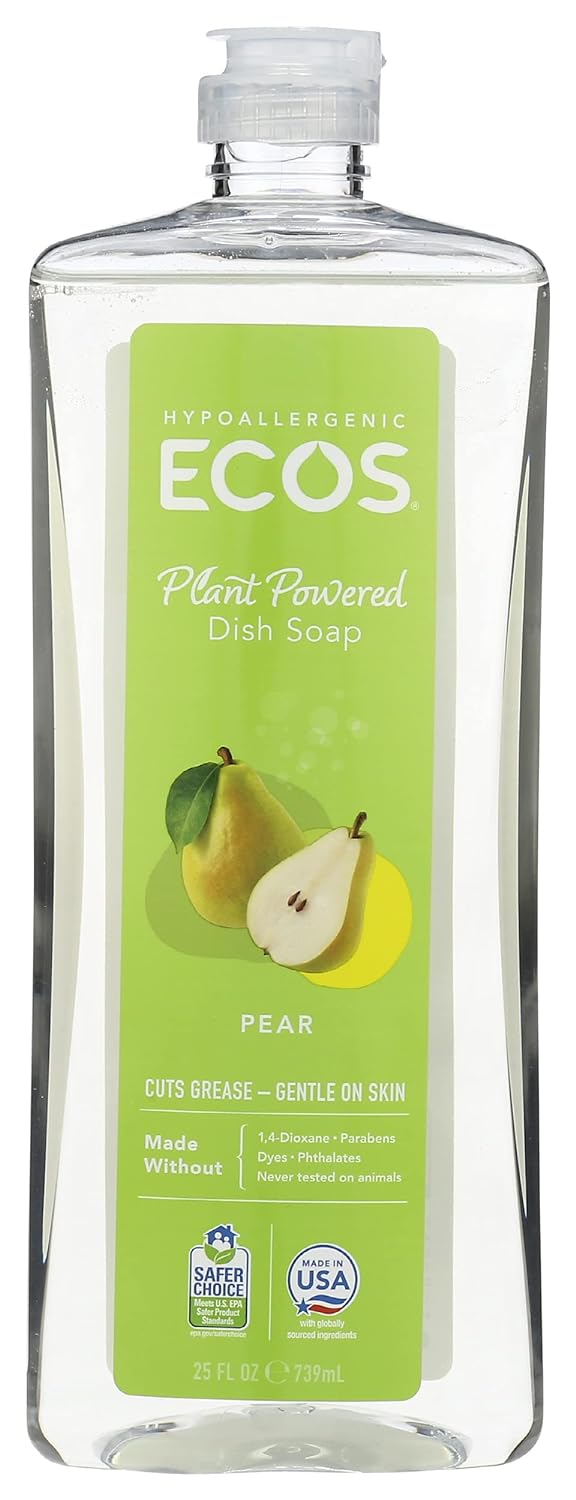 ECOS, Earth Friendly Products Dishmate Dishwashing Liquid Natural, Pear, 25 Fl Oz