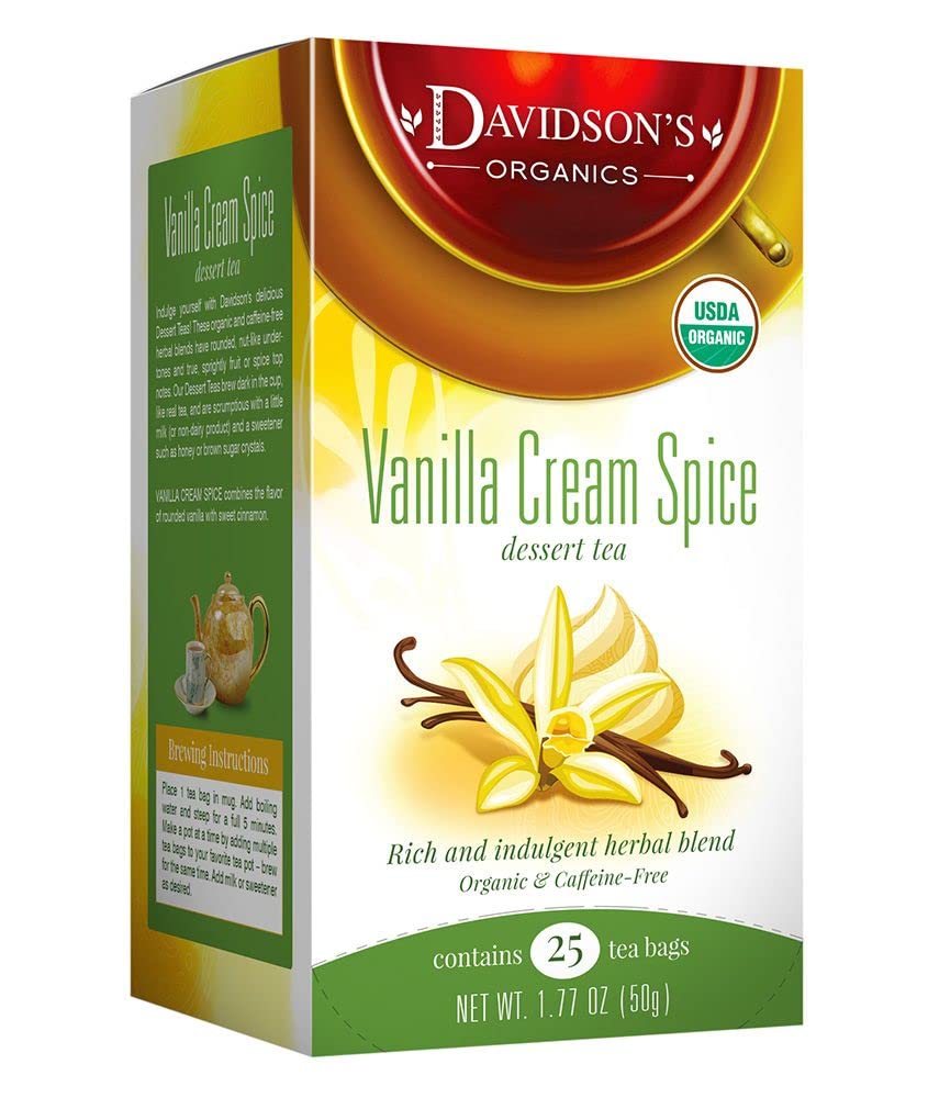 Davidson'S Organics, Vanilla Cream Spice, 25-Count Tea Bags, Pack Of 6