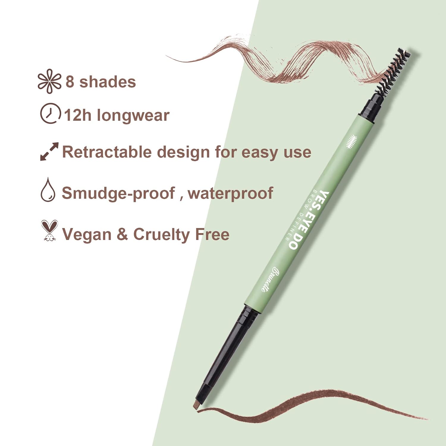 Auburn Eyebrow Pencil, Ultra Slim Red Eyebrow Pencil Definer Long Lasting, Micro Fine Triangle Tip Double Head Brow Sculptor For Natural Eye Brow Lamination Makeup Look, Auburn, Yes.Eye Do