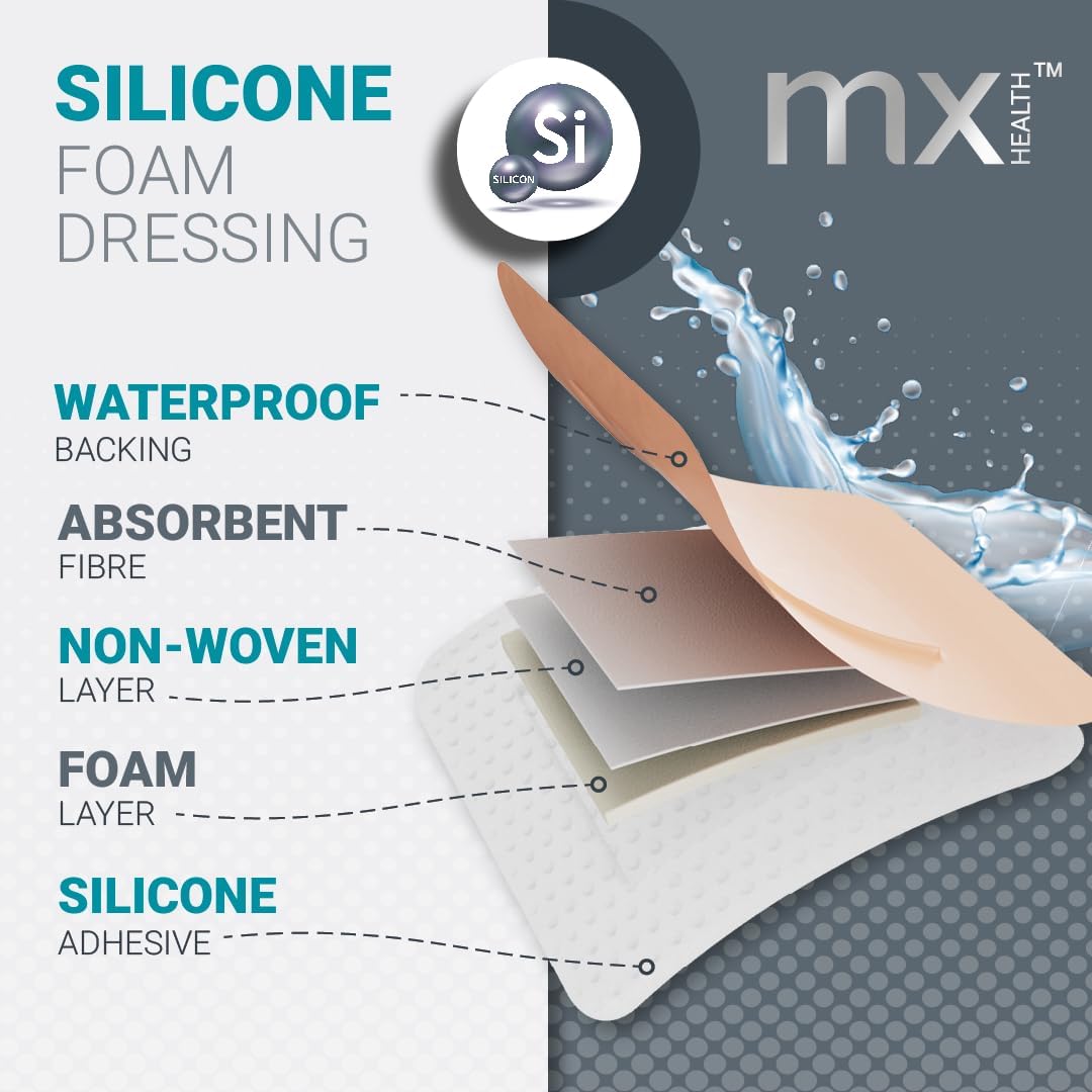Mx Wound Dressings Silicone 7.5X7.5Cm (Individually Barcoded - Giftbox Of 10 Pouches)