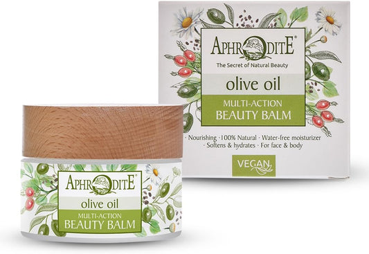 Aphrodite 100% Natural Multi-Action Beauty Balm - With 100% Organic Olive Oil - Vegan Hydrating Salve - Nourishes Dry, Cracked Skin - Relieves Sensitive Skin - Face, Hands & Body Moisturiser : Amazon.co.uk: Beauty