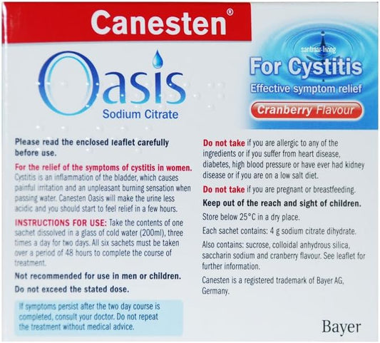 Canesten Oasis For Cystitis Cranberry Flavour 6 Sachets