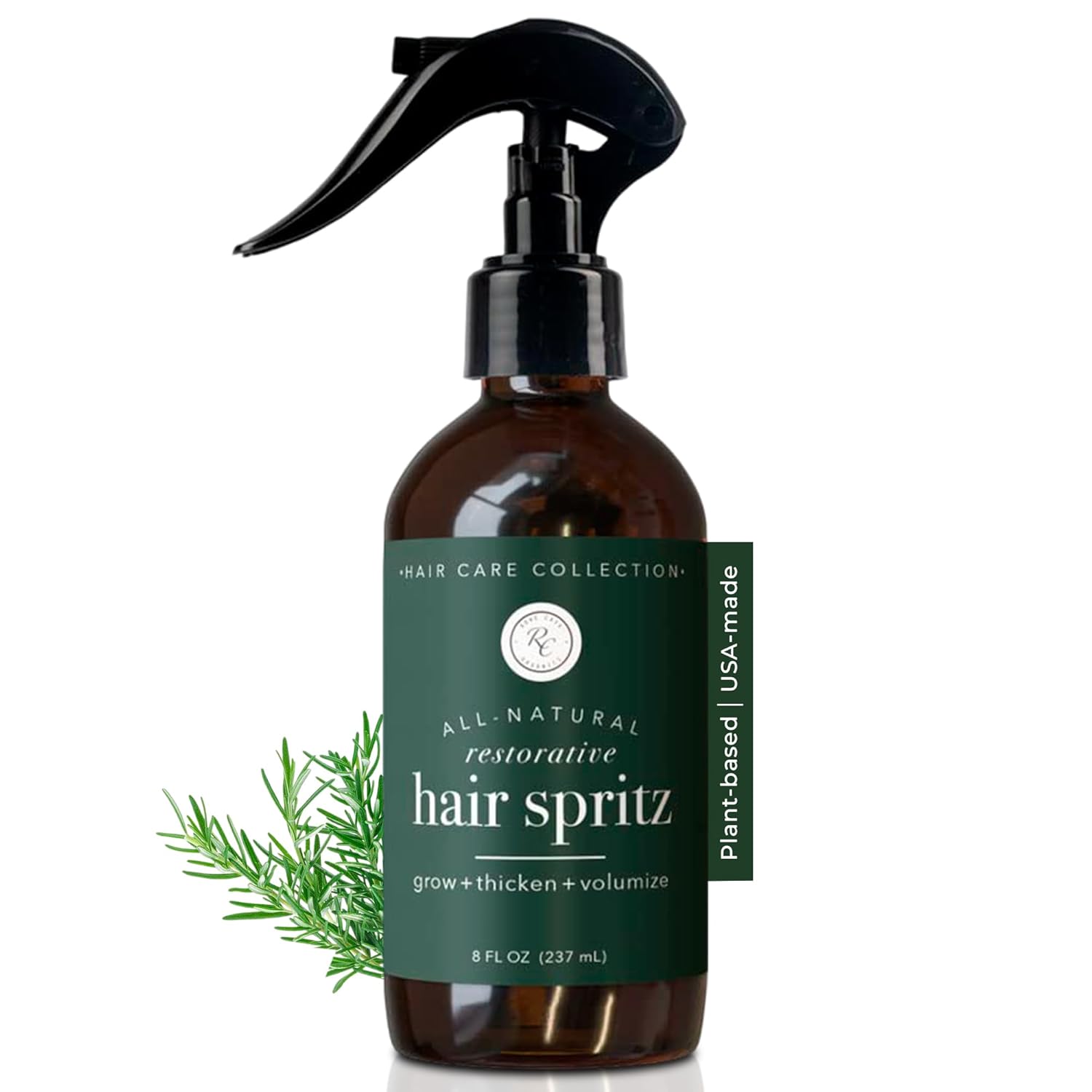 Rowe Casa Organics Natural Restorative Hair Spritz With Witch Hazel & Therapeutic Essential Oils, Hand-Crafted Hair Volumizer, Thickener, & Growth Booster, 8 Fl. Oz