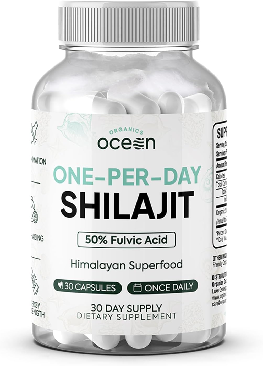 One-Per-Day Shilajit For Men And Women - Natural Shilajit Supplement For Age-Defying, Bone Strength, Hormone Support And More - 30 Shilajit Capsules