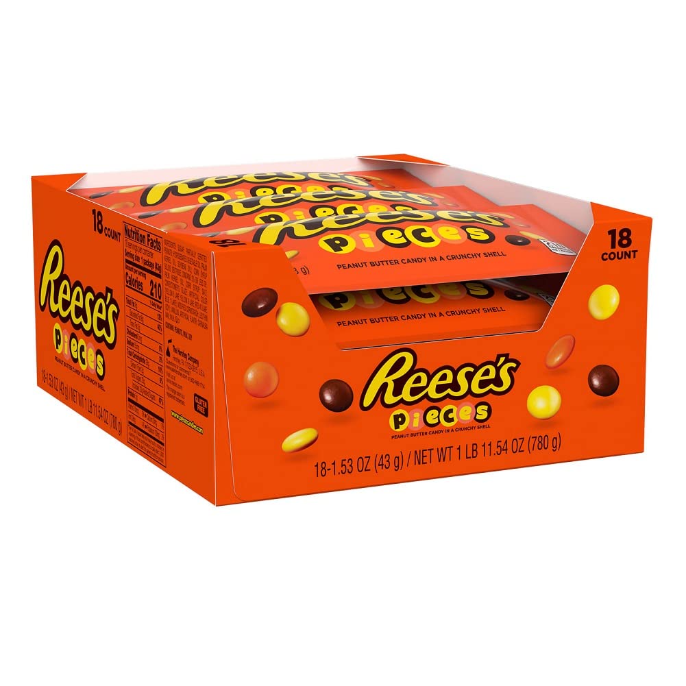 Reese'S Pieces Peanut Butter Candy Bags, 1.53 Oz (18 Count)