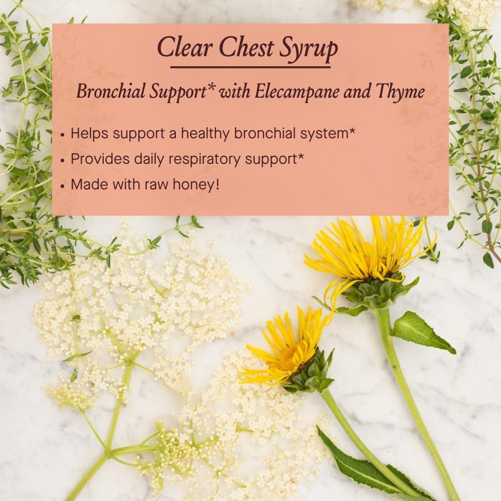 Urban Moonshine Clear Chest Syrup - Helps Support Healthy Bronchial System* - Elecampane & Thyme* - Daily Respiratory Support* - Immune Support Supplement* - Cough Syrup For Adults - 4.2 Fl Oz