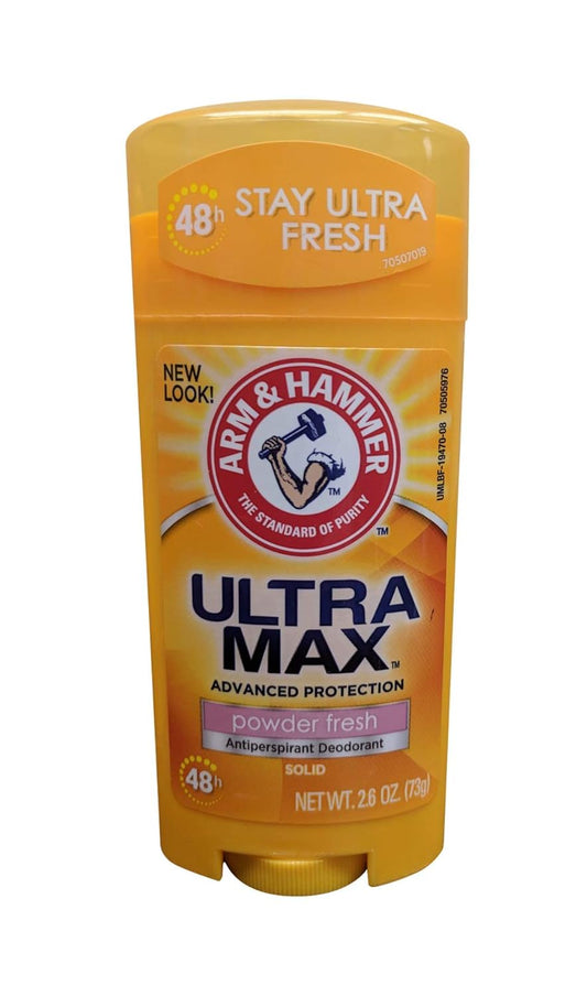 Arm & Hammer Ultramax Invisible Solid Powder Fresh Antiperspirant & Deodorant-2.6 Oz, 2 Pack