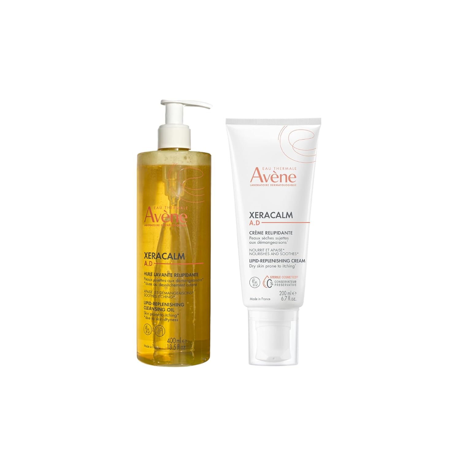 Avène Xeracalm A.D Lipid-Replenishing Cream, Atopic Dermatitis, Eczema-Prone Skin, For Dry & Itchy, Restore Skin Barrier, For Infants, Children & Adults, No Preservative, Fragrance-Free