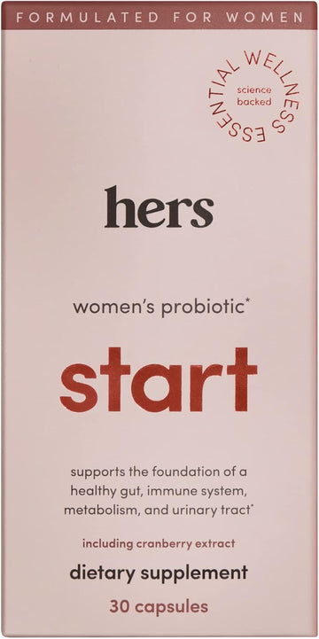 Hers Start Supplement - Women'S Daily Multivitamin + Probiotic Supplement - Supports Healthy Gut, Immune System, Metabolism, Urinary Tract - Gluten Free, Non-Gmo, Vegetarian - 30 Capsules