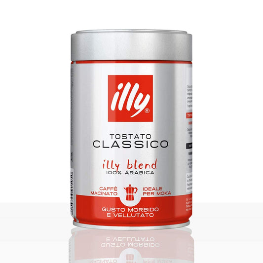 Illy Ground Moka Medium Roast, Cans (Pack of 2)