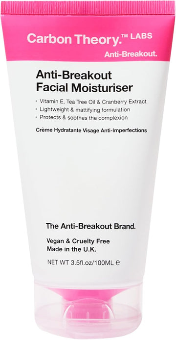 Carbon Theory Anti-Breakout Face Toner - Reduces Excess Oil & Minimises Pores - Blemish Control Cleanser For Oily Skin - Pink Grapefruit & Organic Tea Tree Oil For Skin - Vegan Facial Tonic - 250Ml