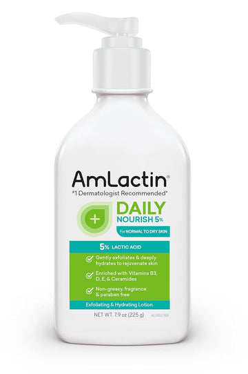 Amlactin Daily Nourish 5% - 7.9 Oz Body Lotion With 5% Lactic Acid - Exfoliator And Moisturizer For Dry Skin