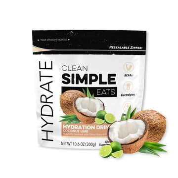 Clean Simple Eats Coconut Lime Hydration Drink Mix with Natural Electrolytes, 30 Servings
