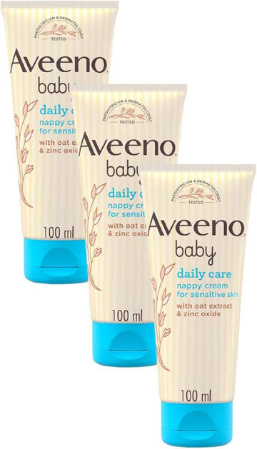 Aveeno Baby Daily Care Barrier Cream 100Ml, Nappy Cream, Suitable For Newborn Baby Sensitive Skin (Pack Of 3)