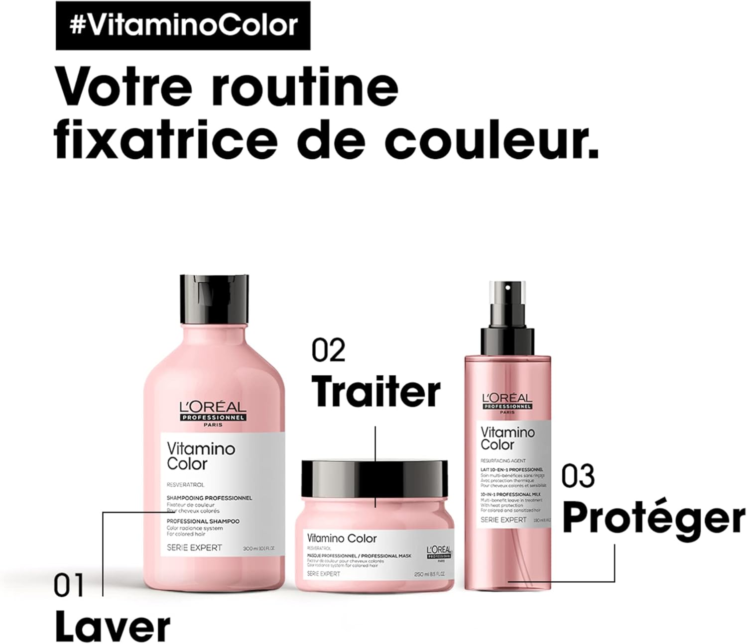 L'Oréal Professionnel Serie Expert Vitamino Color Shampoo, Mask and 10-in-1 Spray Trio : Amazon.co.uk: Beauty