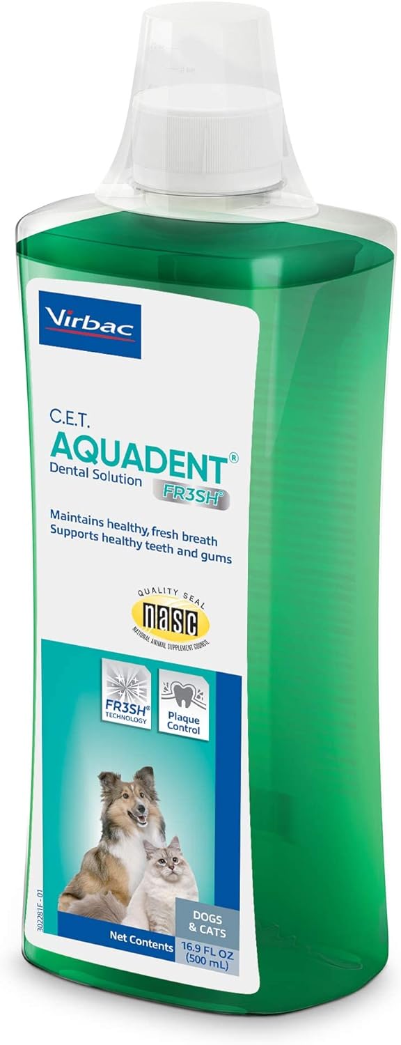 Virbac C.E.T. Aquadent Dental Solution for Dogs and Cats (500 ml) : Pet Supplies