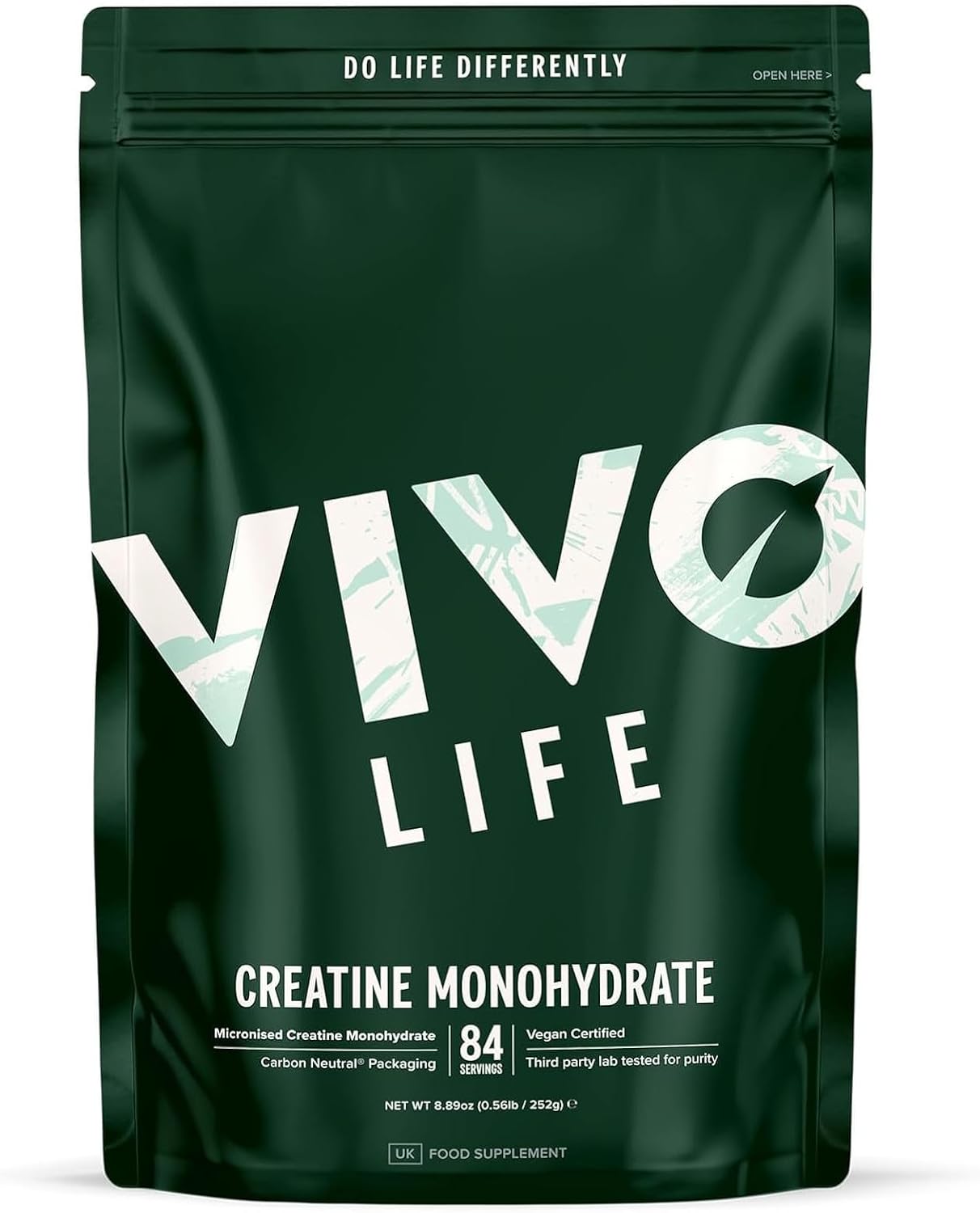 Vivo Life - Creatine Monohydrate Powder Micronised - Vegan, Unflavoured (8.8 Oz, 84 Servings)