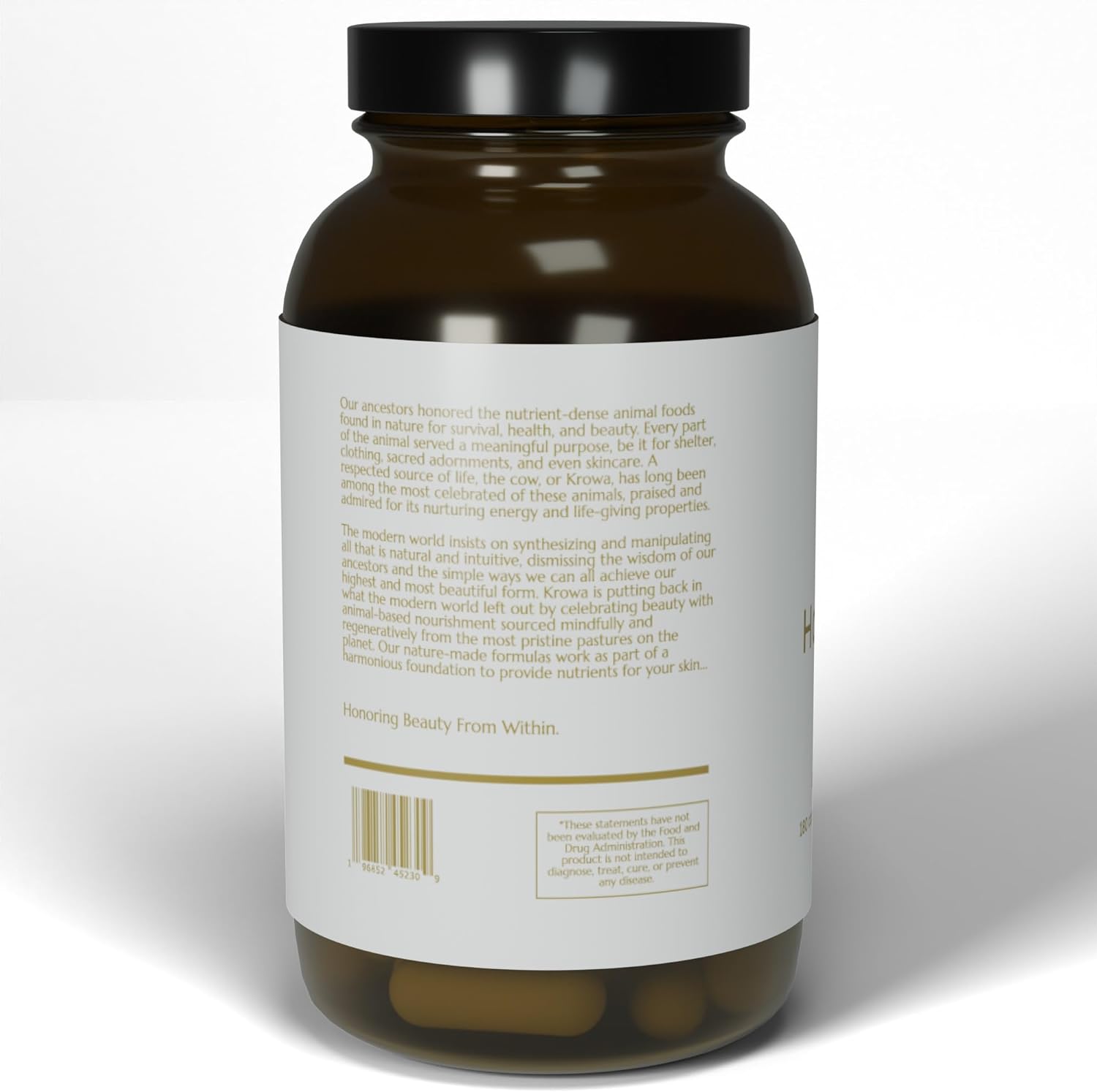 Krowa Hair, Skin, & Nails Supplement — Supports Vibrant Skin, Healthy Hair, Strong Nails. All Natural Glandulars, Grass Fed Liver, Collagen Peptides & Tracheal Cartilage… Gluten Free, Paleo & Keto : Health & Household