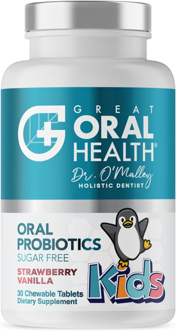 Childrens Oral Probiotics – Oral Care Probiotic For Kids Cavity Prevention & Bad Breath Treatment Supplement W/Blis K12 M18 Mouth & Gum Health Dentist Formulated 30 Lozenge Strawberry –Ebook Included