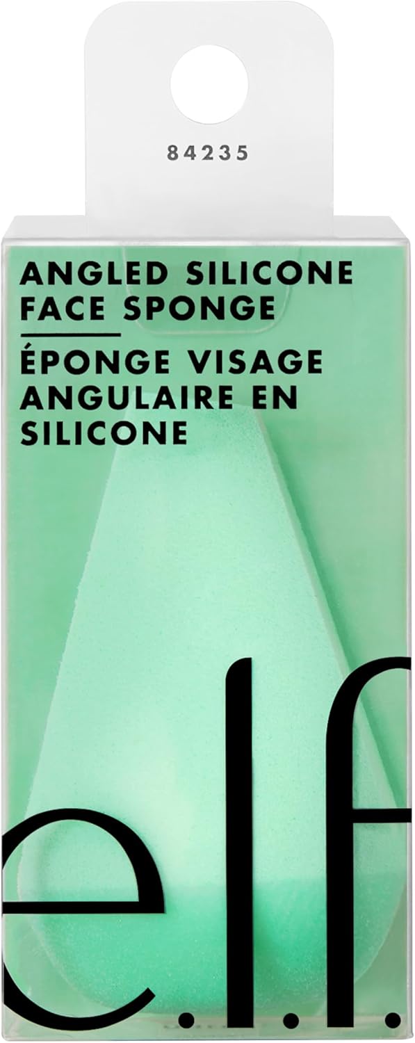 E.L.F. Halo Glow Angled Silicone Face Sponge, Angled Design For Cream & Liquid Bronzer, Foundation, Concealer & More, Latex-Free, Vegan & Cruelty-Free