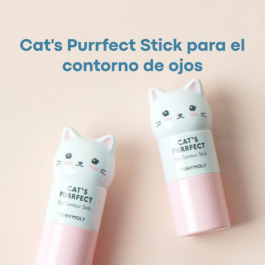 Tonymoly Cat'S Purrfect Eye Contour Stick, Under Eye Primer Stick, Valentines Gifts, Illuminates Tired Puffy Skin, 9 G