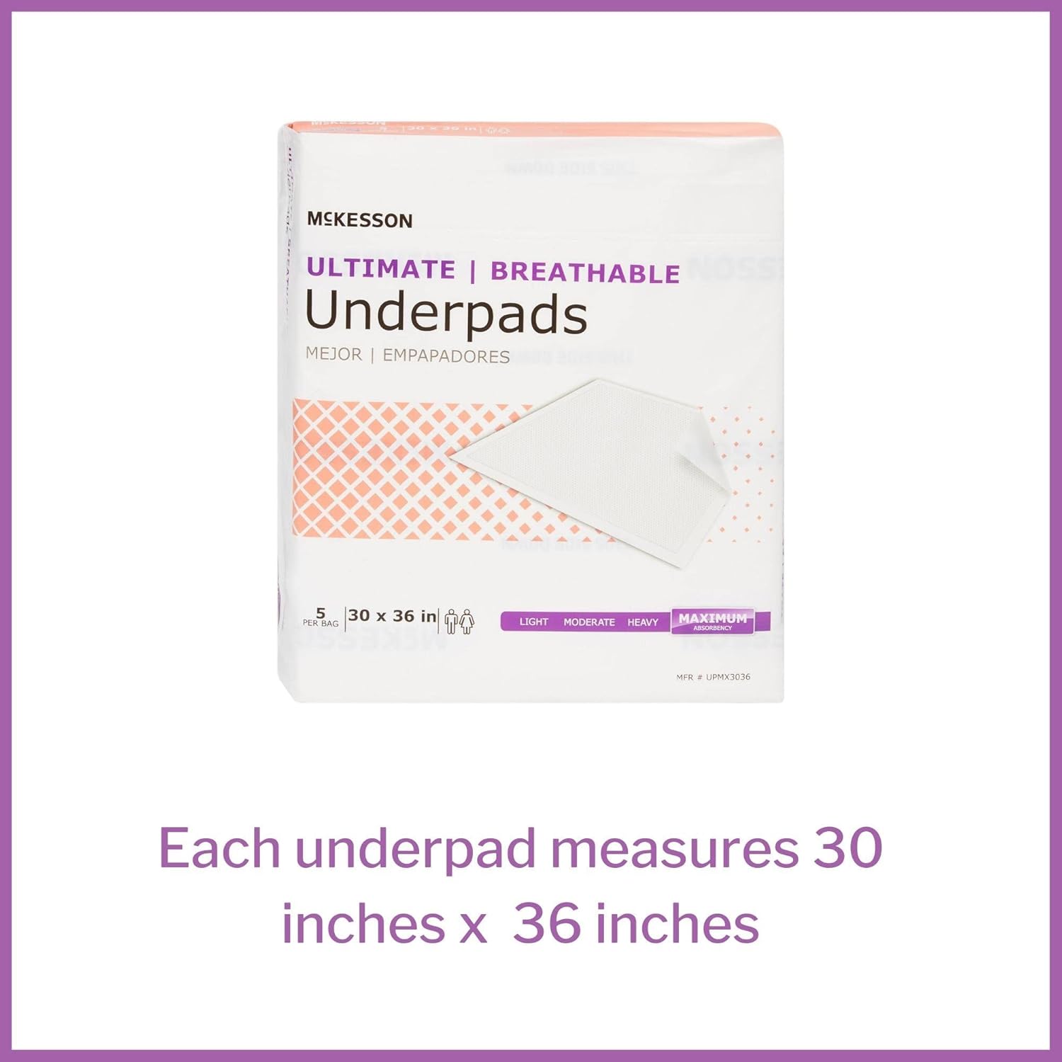 McKesson Maximum Absorbency Adult Disposable Bed Pad XL Underpads 30x36”, 5 Count : Health & Household