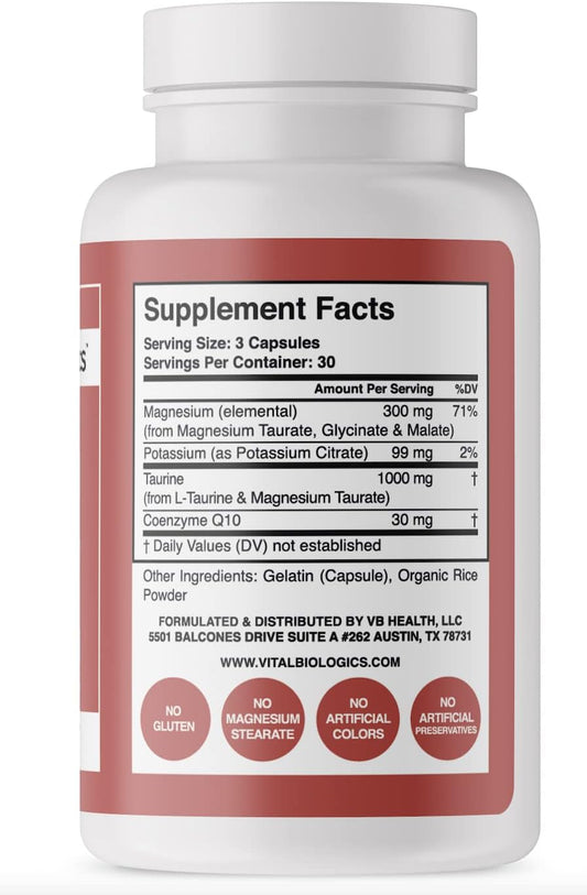 Heart Calm- Helps Support And Maintain A Healthy Heart Rhythm- A Natural, Fast-Acting Formula With Magnesium Taurate, Glycinate, Malate And More. 90 Capsules