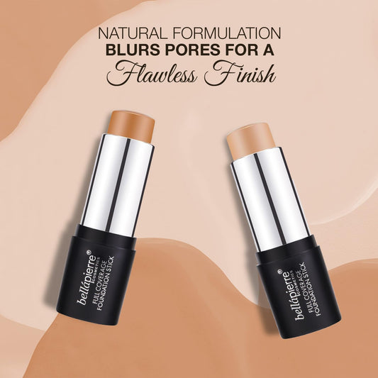 Bellapierre Mineral Foundation Stick | Full Coverage Matte Finish | Cruelty Free | Non-Toxic And Paraben Free | Compact Tube - 0.35 Oz - Deep