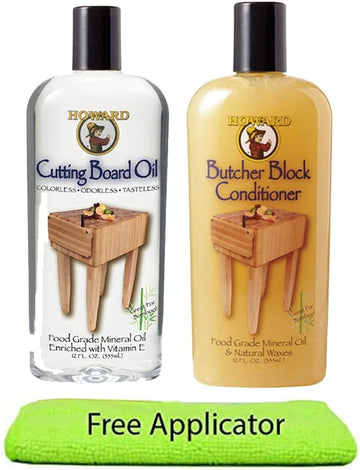 Howard Butcher Block Conditioner and Cutting Board Oil 12 oz, Food Grade Conditioner and Oil, Great for Heave Use Cutting Boards and Utensils, Re hydrate your Cutting Blocks