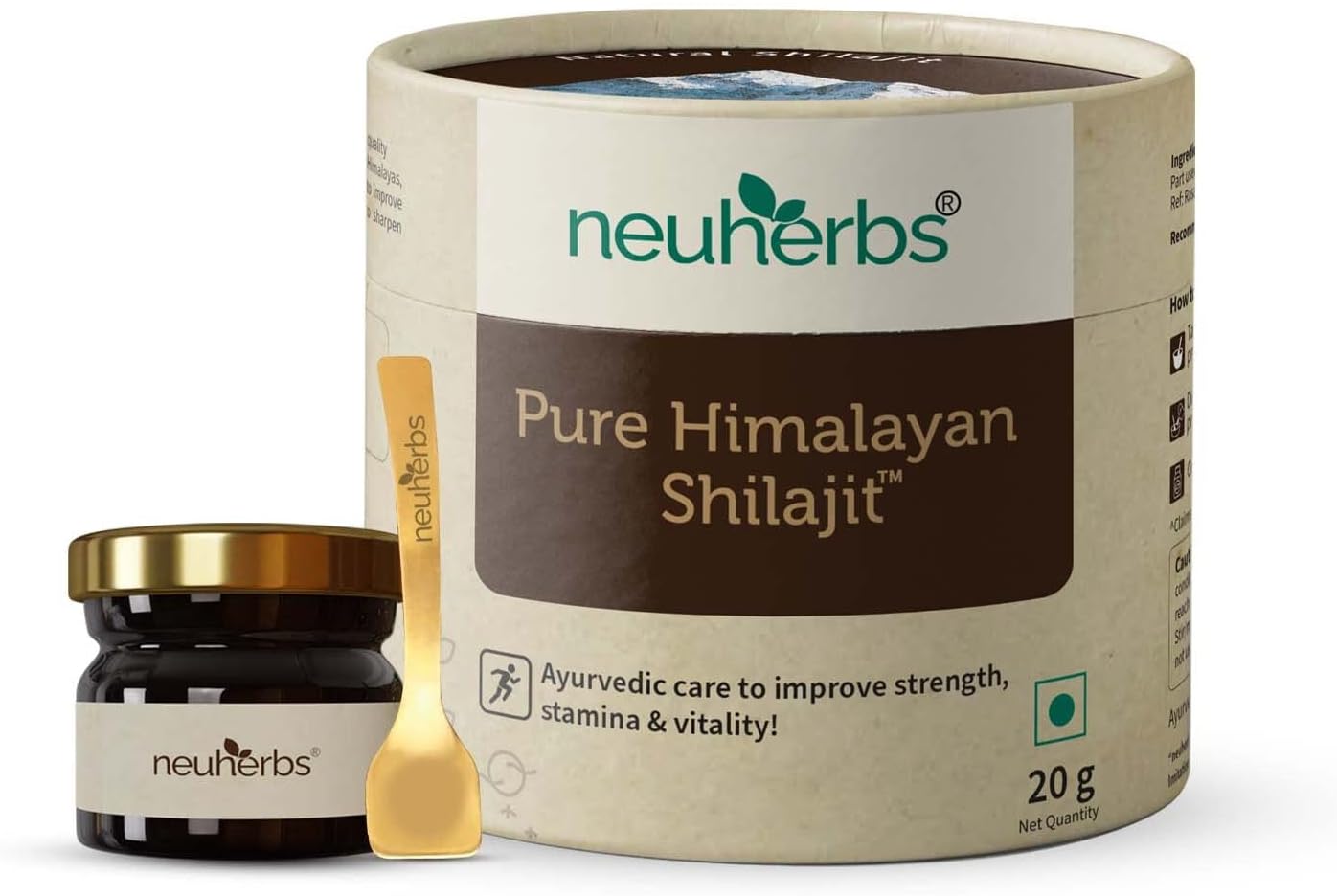 Pure & Original 100% Ayurvedic Himalayan Shilajit/Shilajeet Resin 20G With 75% Fulvic Acid For Men & Women | Energy Boost & Immune Support | Lab Tested 20G Pack Of 1 Black