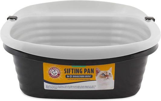 Petmate Arm & Hammer Large Sifting Litter Box, Lift to Sift, No Scooping Cat Litter Tray with Microban, Made in USA