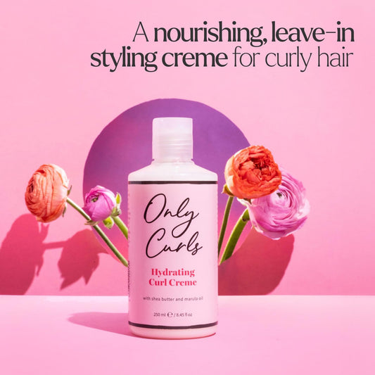 Only Curls Hydrating Curl Crème, 250Ml, Curly Hair Product, Curl Enhancer & Control, Hydrating, Leave-In Styling Cream, Soft, Defined, Frizz-Free Curls, Vegan & Cruelty Free, For All Curly Hair Types