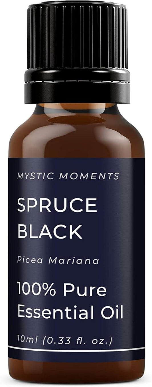 Mystic Moments | Spruce Black Essential Oil 10ml - Pure & Natural oil for Diffusers, Aromatherapy & Massage Blends Vegan GMO Free